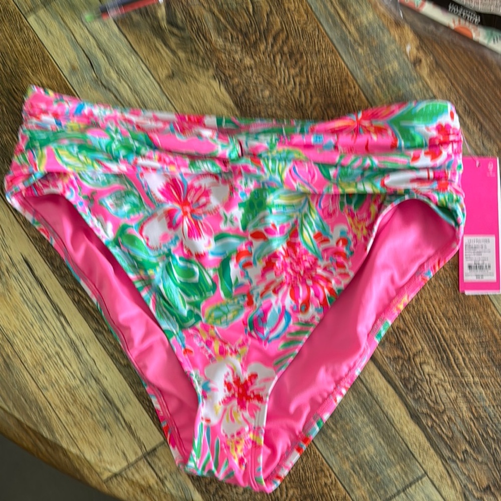 Floral Pink and Green Kids Swim Bottom